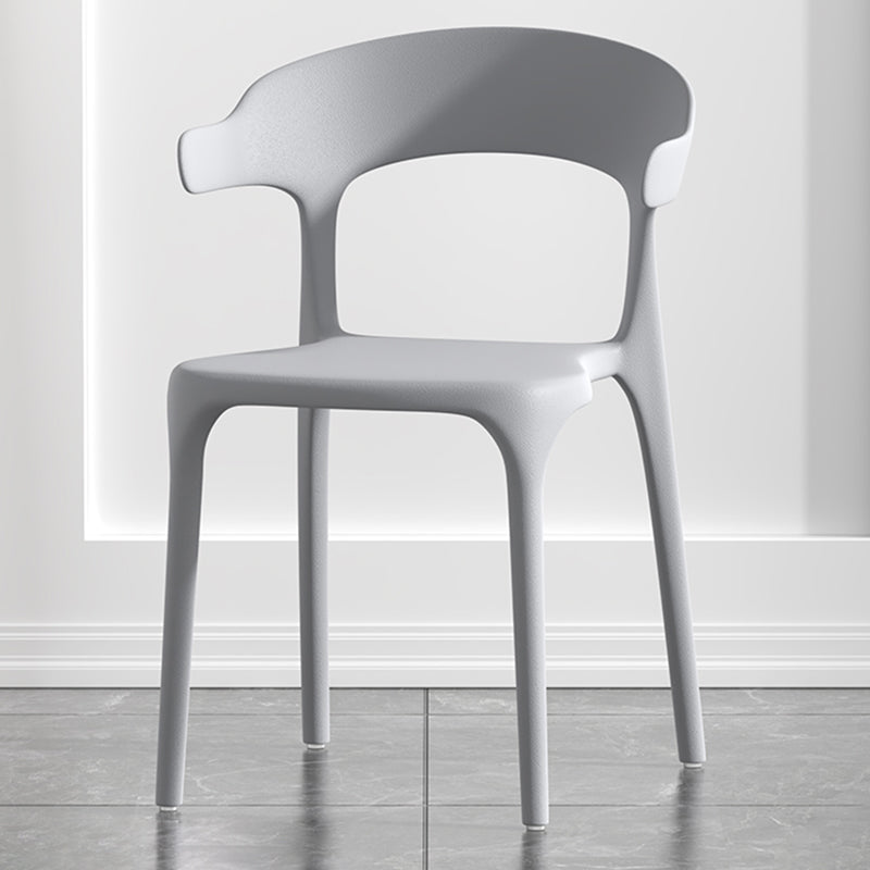 Scandinavian Living Room Plastic Arm Chair Matte Finish Wingback Dining Chair Light Gray 1 Piece Clearhalo ' kitchen&dining_furn' 'Dining Chairs' 'Dining Tables & Seating' 'dining_chair' 'furn' 'furn_dining_chair' 'Furniture' 'furniture_dining_chair' 'Kitchen & Dining Furniture' 'kitchen' 3876444