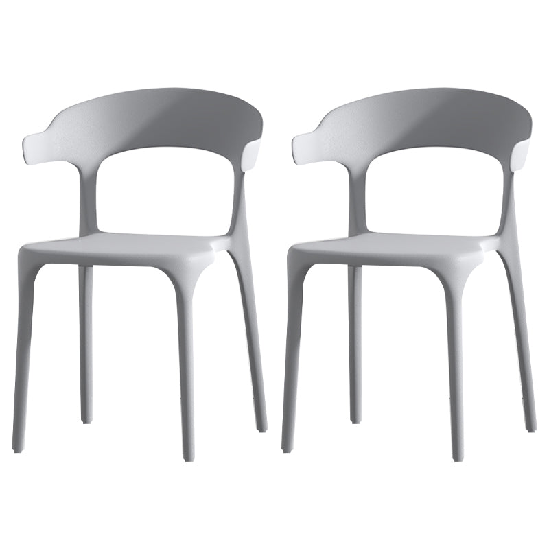Scandinavian Living Room Plastic Arm Chair Matte Finish Wingback Dining Chair Light Gray 2 Piece Set Clearhalo ' kitchen&dining_furn' 'Dining Chairs' 'Dining Tables & Seating' 'dining_chair' 'furn' 'furn_dining_chair' 'Furniture' 'furniture_dining_chair' 'Kitchen & Dining Furniture' 'kitchen' 3876446