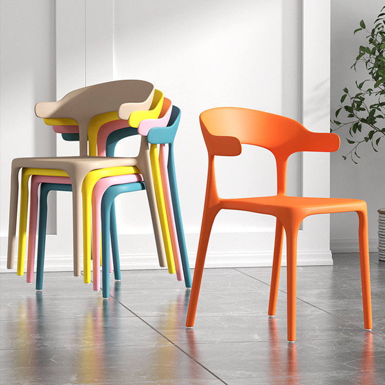 Scandinavian Living Room Plastic Arm Chair Matte Finish Wingback Dining Chair Clearhalo ' kitchen&dining_furn' 'Dining Chairs' 'Dining Tables & Seating' 'dining_chair' 'furn' 'furn_dining_chair' 'Furniture' 'furniture_dining_chair' 'Kitchen & Dining Furniture' 'kitchen' 3876448