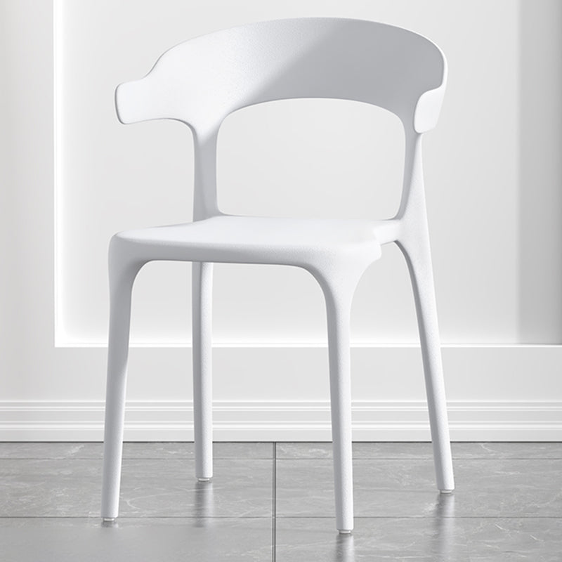 Scandinavian Living Room Plastic Arm Chair Matte Finish Wingback Dining Chair White 1 Piece Clearhalo ' kitchen&dining_furn' 'Dining Chairs' 'Dining Tables & Seating' 'dining_chair' 'furn' 'furn_dining_chair' 'Furniture' 'furniture_dining_chair' 'Kitchen & Dining Furniture' 'kitchen' 3876449