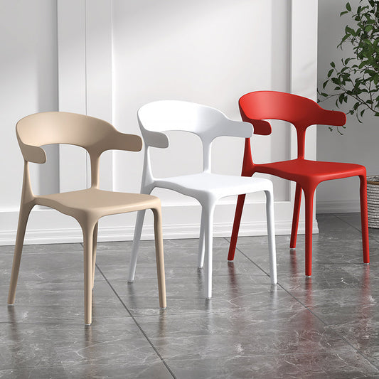 Scandinavian Living Room Plastic Arm Chair Matte Finish Wingback Dining Chair Clearhalo ' kitchen&dining_furn' 'Dining Chairs' 'Dining Tables & Seating' 'dining_chair' 'furn' 'furn_dining_chair' 'Furniture' 'furniture_dining_chair' 'Kitchen & Dining Furniture' 'kitchen' 3876451