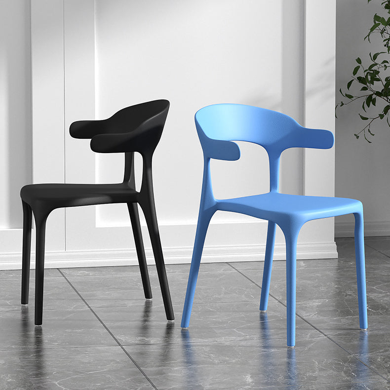 Scandinavian Living Room Plastic Arm Chair Matte Finish Wingback Dining Chair Clearhalo ' kitchen&dining_furn' 'Dining Chairs' 'Dining Tables & Seating' 'dining_chair' 'furn' 'furn_dining_chair' 'Furniture' 'furniture_dining_chair' 'Kitchen & Dining Furniture' 'kitchen' 3876453