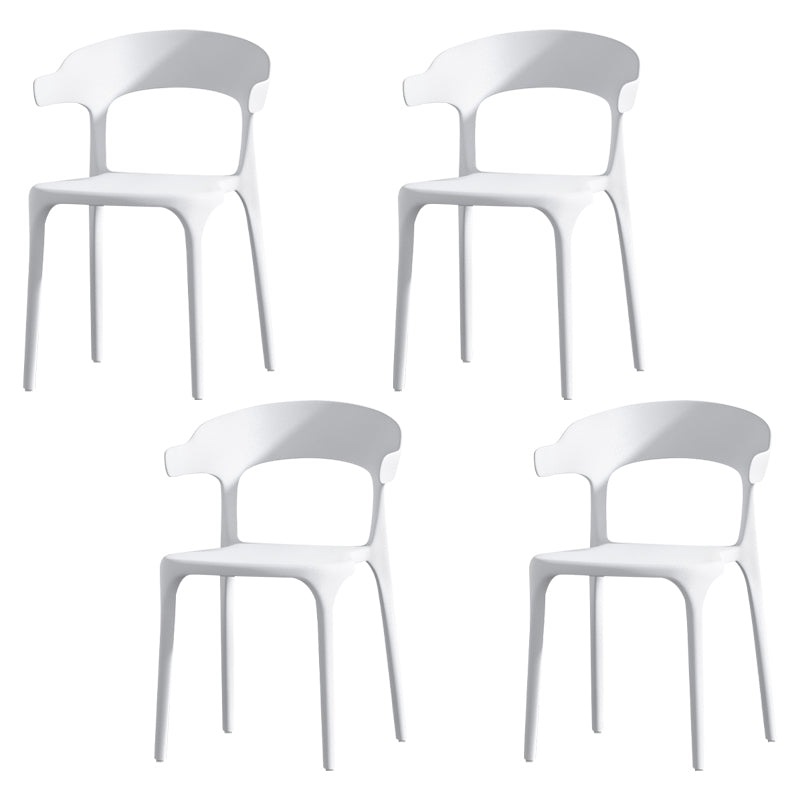 Scandinavian Living Room Plastic Arm Chair Matte Finish Wingback Dining Chair White 4 Piece Set Clearhalo ' kitchen&dining_furn' 'Dining Chairs' 'Dining Tables & Seating' 'dining_chair' 'furn' 'furn_dining_chair' 'Furniture' 'furniture_dining_chair' 'Kitchen & Dining Furniture' 'kitchen' 3876454