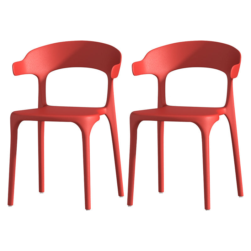 Scandinavian Living Room Plastic Arm Chair Matte Finish Wingback Dining Chair Red 2 Piece Set Clearhalo ' kitchen&dining_furn' 'Dining Chairs' 'Dining Tables & Seating' 'dining_chair' 'furn' 'furn_dining_chair' 'Furniture' 'furniture_dining_chair' 'Kitchen & Dining Furniture' 'kitchen' 3876456