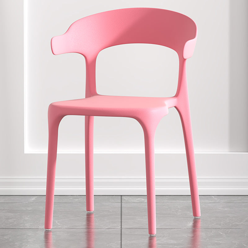 Scandinavian Living Room Plastic Arm Chair Matte Finish Wingback Dining Chair Pink 1 Piece Clearhalo ' kitchen&dining_furn' 'Dining Chairs' 'Dining Tables & Seating' 'dining_chair' 'furn' 'furn_dining_chair' 'Furniture' 'furniture_dining_chair' 'Kitchen & Dining Furniture' 'kitchen' 3876458