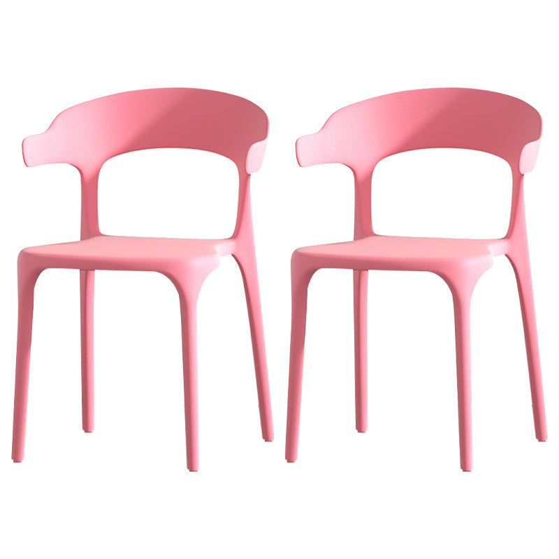 Scandinavian Living Room Plastic Arm Chair Matte Finish Wingback Dining Chair Pink 2 Piece Set Clearhalo ' kitchen&dining_furn' 'Dining Chairs' 'Dining Tables & Seating' 'dining_chair' 'furn' 'furn_dining_chair' 'Furniture' 'furniture_dining_chair' 'Kitchen & Dining Furniture' 'kitchen' 3876459