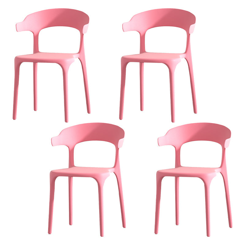 Scandinavian Living Room Plastic Arm Chair Matte Finish Wingback Dining Chair Pink 4 Piece Set Clearhalo ' kitchen&dining_furn' 'Dining Chairs' 'Dining Tables & Seating' 'dining_chair' 'furn' 'furn_dining_chair' 'Furniture' 'furniture_dining_chair' 'Kitchen & Dining Furniture' 'kitchen' 3876460
