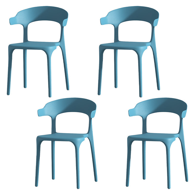 Scandinavian Living Room Plastic Arm Chair Matte Finish Wingback Dining Chair Blue 4 Piece Set Clearhalo ' kitchen&dining_furn' 'Dining Chairs' 'Dining Tables & Seating' 'dining_chair' 'furn' 'furn_dining_chair' 'Furniture' 'furniture_dining_chair' 'Kitchen & Dining Furniture' 'kitchen' 3876463