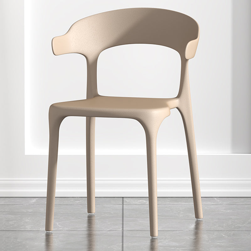 Scandinavian Living Room Plastic Arm Chair Matte Finish Wingback Dining Chair Coffee 1 Piece Clearhalo ' kitchen&dining_furn' 'Dining Chairs' 'Dining Tables & Seating' 'dining_chair' 'furn' 'furn_dining_chair' 'Furniture' 'furniture_dining_chair' 'Kitchen & Dining Furniture' 'kitchen' 3876470