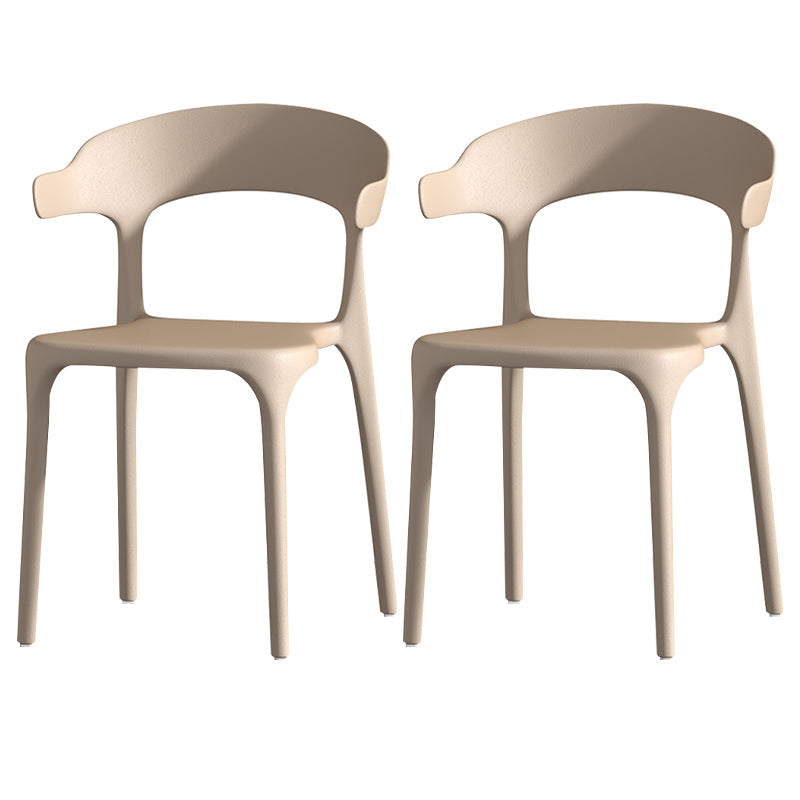 Scandinavian Living Room Plastic Arm Chair Matte Finish Wingback Dining Chair Coffee 2 Piece Set Clearhalo ' kitchen&dining_furn' 'Dining Chairs' 'Dining Tables & Seating' 'dining_chair' 'furn' 'furn_dining_chair' 'Furniture' 'furniture_dining_chair' 'Kitchen & Dining Furniture' 'kitchen' 3876471