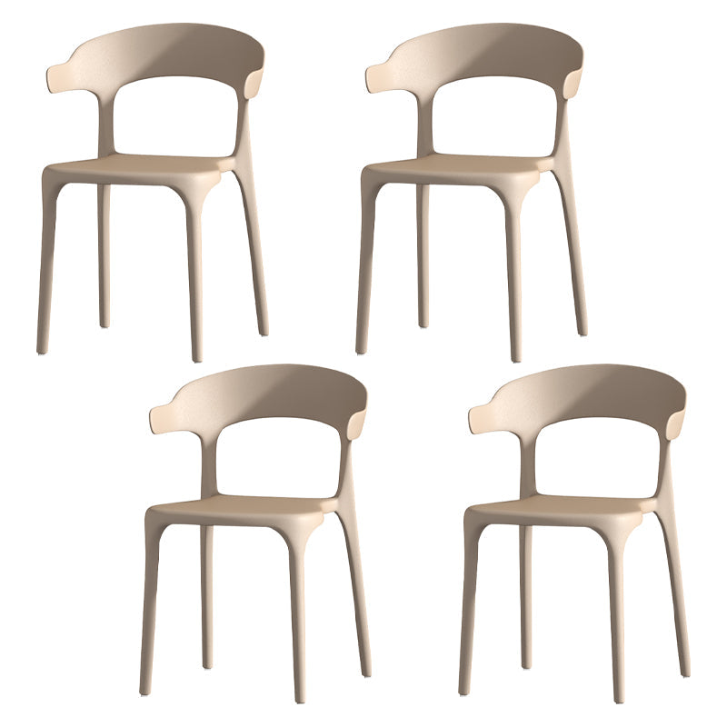 Scandinavian Living Room Plastic Arm Chair Matte Finish Wingback Dining Chair Coffee 4 Piece Set Clearhalo ' kitchen&dining_furn' 'Dining Chairs' 'Dining Tables & Seating' 'dining_chair' 'furn' 'furn_dining_chair' 'Furniture' 'furniture_dining_chair' 'Kitchen & Dining Furniture' 'kitchen' 3876472