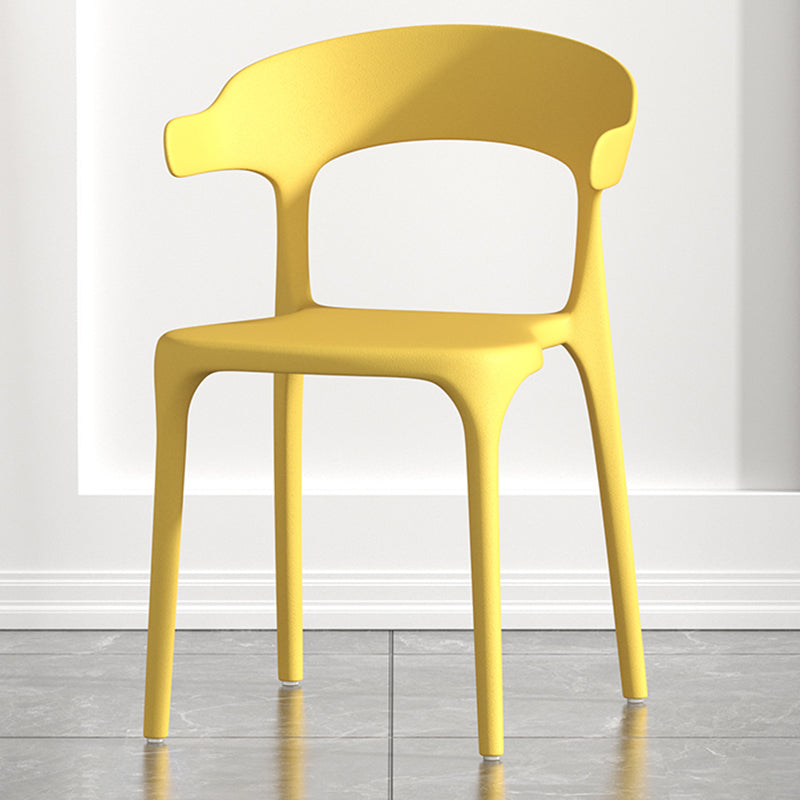 Scandinavian Living Room Plastic Arm Chair Matte Finish Wingback Dining Chair Lemon Yellow 1 Piece Clearhalo ' kitchen&dining_furn' 'Dining Chairs' 'Dining Tables & Seating' 'dining_chair' 'furn' 'furn_dining_chair' 'Furniture' 'furniture_dining_chair' 'Kitchen & Dining Furniture' 'kitchen' 3876473