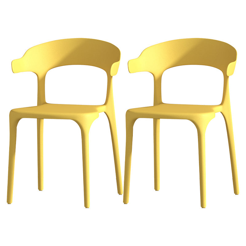 Scandinavian Living Room Plastic Arm Chair Matte Finish Wingback Dining Chair Lemon Yellow 2 Piece Set Clearhalo ' kitchen&dining_furn' 'Dining Chairs' 'Dining Tables & Seating' 'dining_chair' 'furn' 'furn_dining_chair' 'Furniture' 'furniture_dining_chair' 'Kitchen & Dining Furniture' 'kitchen' 3876474