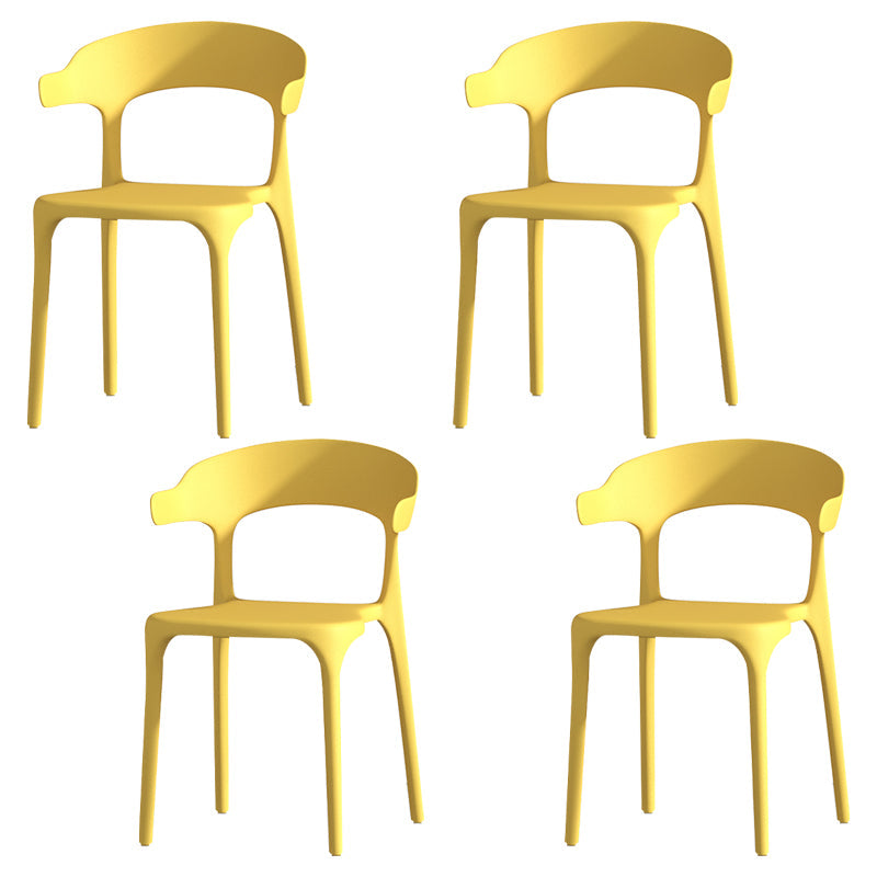 Scandinavian Living Room Plastic Arm Chair Matte Finish Wingback Dining Chair Lemon Yellow 4 Piece Set Clearhalo ' kitchen&dining_furn' 'Dining Chairs' 'Dining Tables & Seating' 'dining_chair' 'furn' 'furn_dining_chair' 'Furniture' 'furniture_dining_chair' 'Kitchen & Dining Furniture' 'kitchen' 3876475