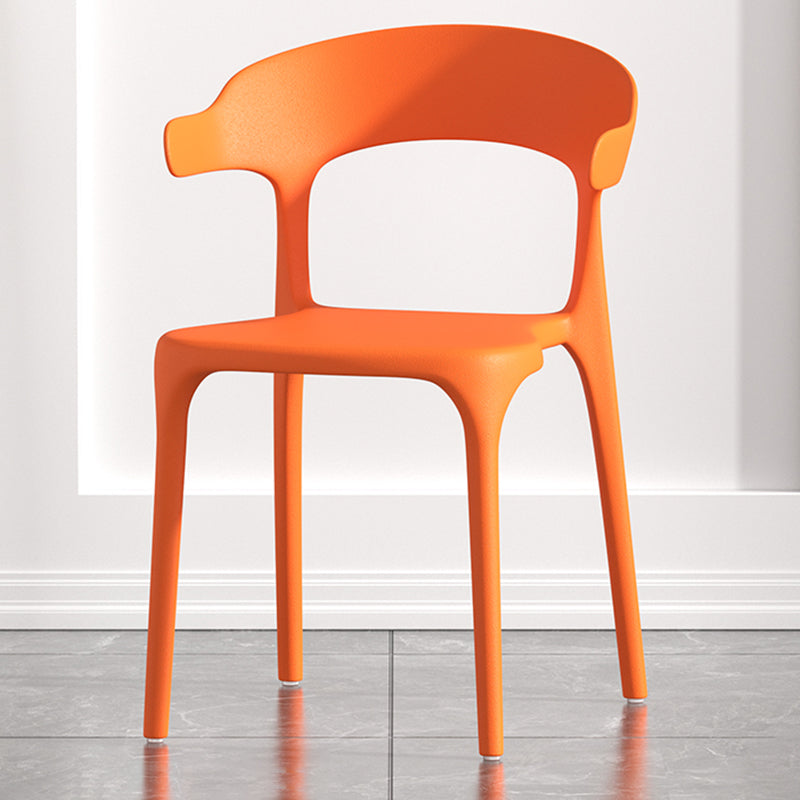 Scandinavian Living Room Plastic Arm Chair Matte Finish Wingback Dining Chair Orange 1 Piece Clearhalo ' kitchen&dining_furn' 'Dining Chairs' 'Dining Tables & Seating' 'dining_chair' 'furn' 'furn_dining_chair' 'Furniture' 'furniture_dining_chair' 'Kitchen & Dining Furniture' 'kitchen' 3876476