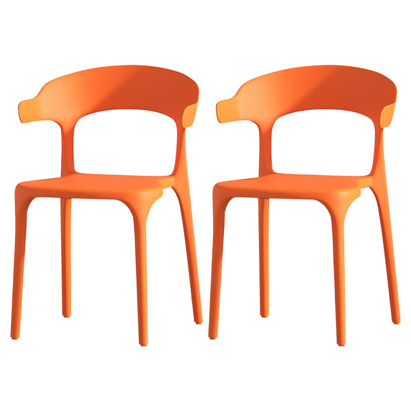 Scandinavian Living Room Plastic Arm Chair Matte Finish Wingback Dining Chair Orange 2 Piece Set Clearhalo ' kitchen&dining_furn' 'Dining Chairs' 'Dining Tables & Seating' 'dining_chair' 'furn' 'furn_dining_chair' 'Furniture' 'furniture_dining_chair' 'Kitchen & Dining Furniture' 'kitchen' 3876477