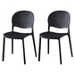 Contemporary Plastic Dining Side Chair Matte Finish Open Back Dining Side Chair Black 2 Piece Set Clearhalo ' kitchen&dining_furn' 'Dining Chairs' 'Dining Tables & Seating' 'dining_chair' 'furn' 'furn_dining_chair' 'Furniture' 'furniture_dining_chair' 'Kitchen & Dining Furniture' 'kitchen' 3876481