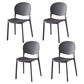 Contemporary Plastic Dining Side Chair Matte Finish Open Back Dining Side Chair Dark Gray 4 Piece Set Clearhalo ' kitchen&dining_furn' 'Dining Chairs' 'Dining Tables & Seating' 'dining_chair' 'furn' 'furn_dining_chair' 'Furniture' 'furniture_dining_chair' 'Kitchen & Dining Furniture' 'kitchen' 3876489