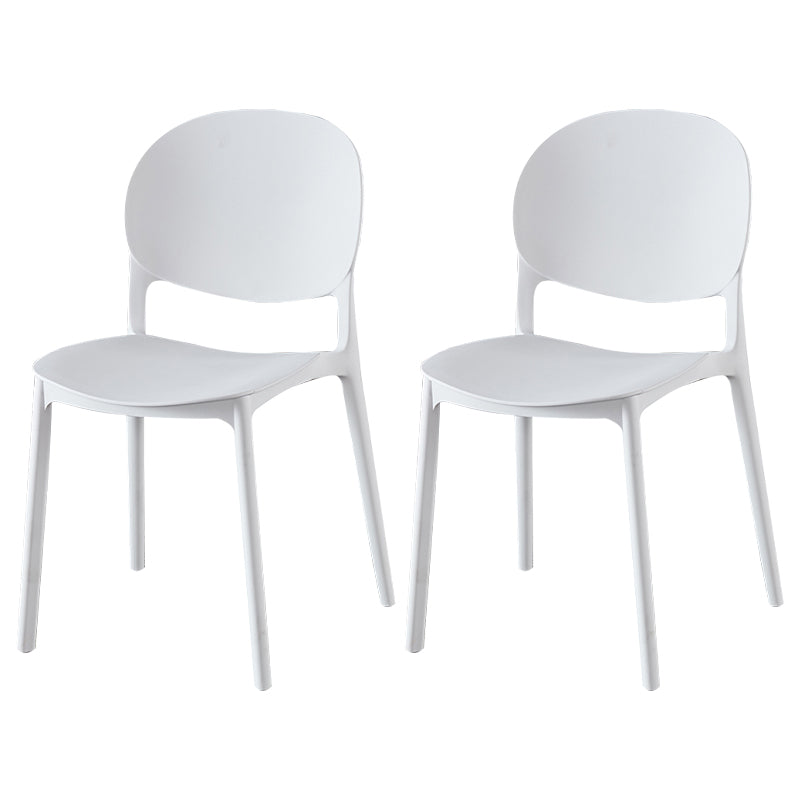 Contemporary Plastic Dining Side Chair Matte Finish Open Back Dining Side Chair White 2 Piece Set Clearhalo ' kitchen&dining_furn' 'Dining Chairs' 'Dining Tables & Seating' 'dining_chair' 'furn' 'furn_dining_chair' 'Furniture' 'furniture_dining_chair' 'Kitchen & Dining Furniture' 'kitchen' 3876493