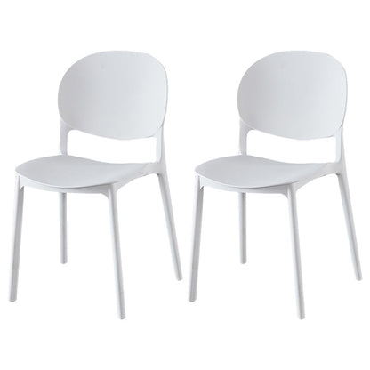 Contemporary Plastic Dining Side Chair Matte Finish Open Back Dining Side Chair White 2 Piece Set Clearhalo ' kitchen&dining_furn' 'Dining Chairs' 'Dining Tables & Seating' 'dining_chair' 'furn' 'furn_dining_chair' 'Furniture' 'furniture_dining_chair' 'Kitchen & Dining Furniture' 'kitchen' 3876493