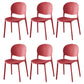 Contemporary Plastic Dining Side Chair Matte Finish Open Back Dining Side Chair Rose Red 6 Piece Set Clearhalo ' kitchen&dining_furn' 'Dining Chairs' 'Dining Tables & Seating' 'dining_chair' 'furn' 'furn_dining_chair' 'Furniture' 'furniture_dining_chair' 'Kitchen & Dining Furniture' 'kitchen' 3876505