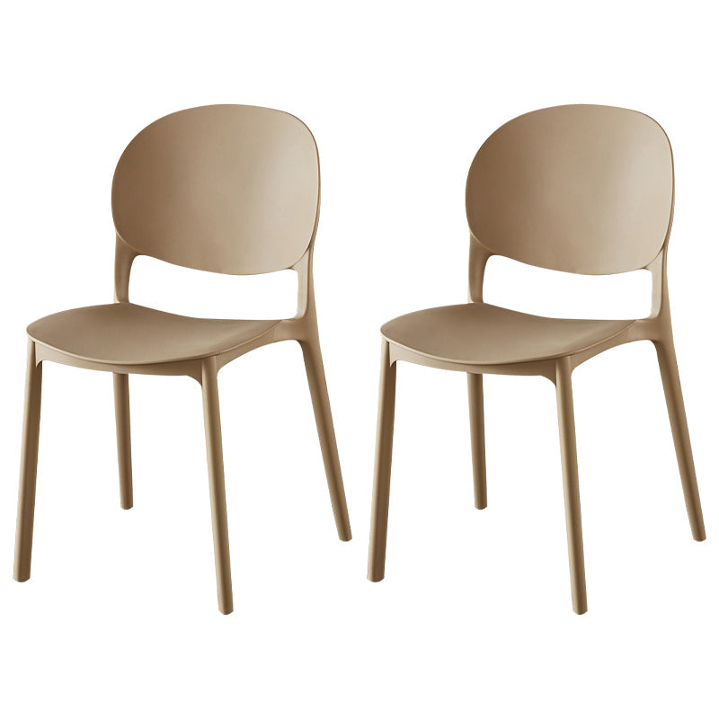 Contemporary Plastic Dining Side Chair Matte Finish Open Back Dining Side Chair Camel 2 Piece Set Clearhalo ' kitchen&dining_furn' 'Dining Chairs' 'Dining Tables & Seating' 'dining_chair' 'furn' 'furn_dining_chair' 'Furniture' 'furniture_dining_chair' 'Kitchen & Dining Furniture' 'kitchen' 3876506
