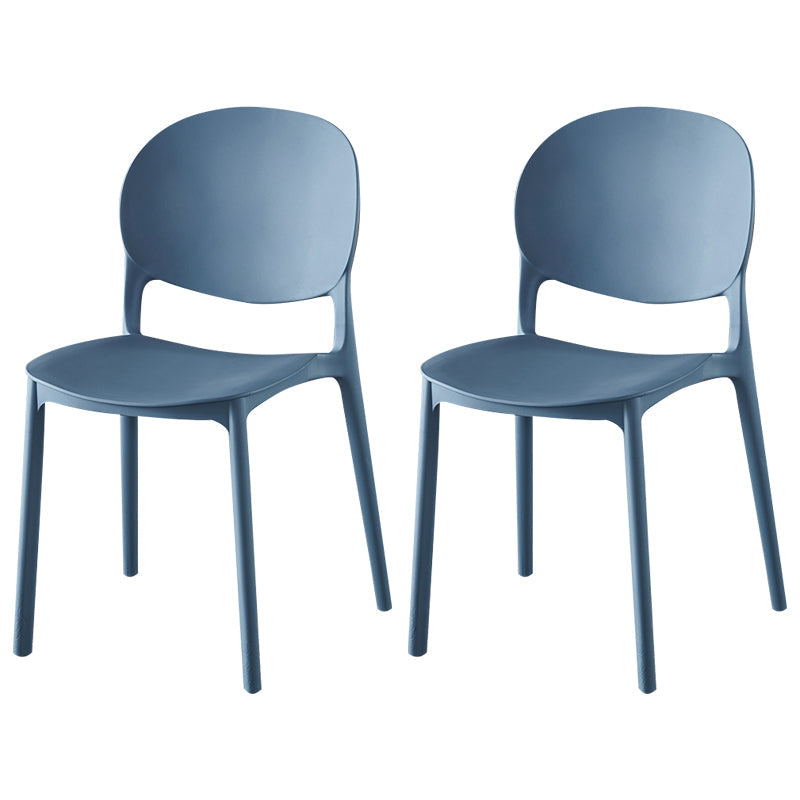 Contemporary Plastic Dining Side Chair Matte Finish Open Back Dining Side Chair Lake Blue 2 Piece Set Clearhalo ' kitchen&dining_furn' 'Dining Chairs' 'Dining Tables & Seating' 'dining_chair' 'furn' 'furn_dining_chair' 'Furniture' 'furniture_dining_chair' 'Kitchen & Dining Furniture' 'kitchen' 3876512