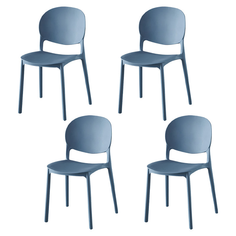 Contemporary Plastic Dining Side Chair Matte Finish Open Back Dining Side Chair Lake Blue 4 Piece Set Clearhalo ' kitchen&dining_furn' 'Dining Chairs' 'Dining Tables & Seating' 'dining_chair' 'furn' 'furn_dining_chair' 'Furniture' 'furniture_dining_chair' 'Kitchen & Dining Furniture' 'kitchen' 3876513