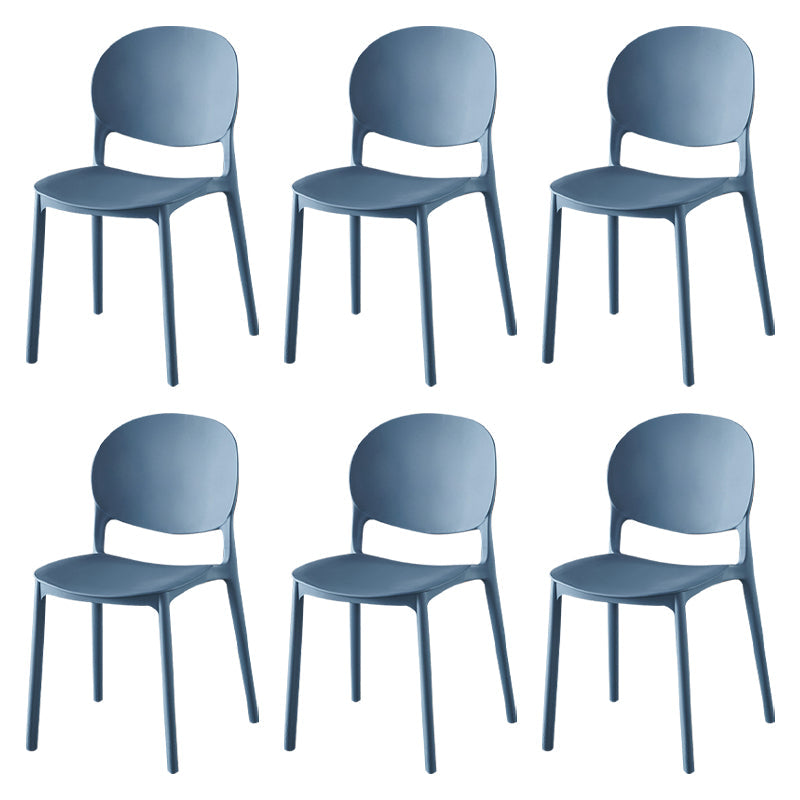 Contemporary Plastic Dining Side Chair Matte Finish Open Back Dining Side Chair Lake Blue 6 Piece Set Clearhalo ' kitchen&dining_furn' 'Dining Chairs' 'Dining Tables & Seating' 'dining_chair' 'furn' 'furn_dining_chair' 'Furniture' 'furniture_dining_chair' 'Kitchen & Dining Furniture' 'kitchen' 3876514