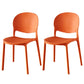 Contemporary Plastic Dining Side Chair Matte Finish Open Back Dining Side Chair Orange Red 2 Piece Set Clearhalo ' kitchen&dining_furn' 'Dining Chairs' 'Dining Tables & Seating' 'dining_chair' 'furn' 'furn_dining_chair' 'Furniture' 'furniture_dining_chair' 'Kitchen & Dining Furniture' 'kitchen' 3876515