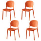 Contemporary Plastic Dining Side Chair Matte Finish Open Back Dining Side Chair Orange Red 4 Piece Set Clearhalo ' kitchen&dining_furn' 'Dining Chairs' 'Dining Tables & Seating' 'dining_chair' 'furn' 'furn_dining_chair' 'Furniture' 'furniture_dining_chair' 'Kitchen & Dining Furniture' 'kitchen' 3876516