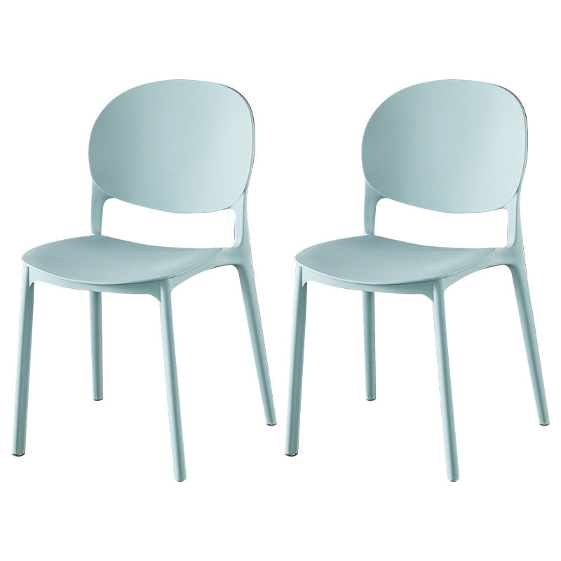 Contemporary Plastic Dining Side Chair Matte Finish Open Back Dining Side Chair Peacock Blue 2 Piece Set Clearhalo ' kitchen&dining_furn' 'Dining Chairs' 'Dining Tables & Seating' 'dining_chair' 'furn' 'furn_dining_chair' 'Furniture' 'furniture_dining_chair' 'Kitchen & Dining Furniture' 'kitchen' 3876518