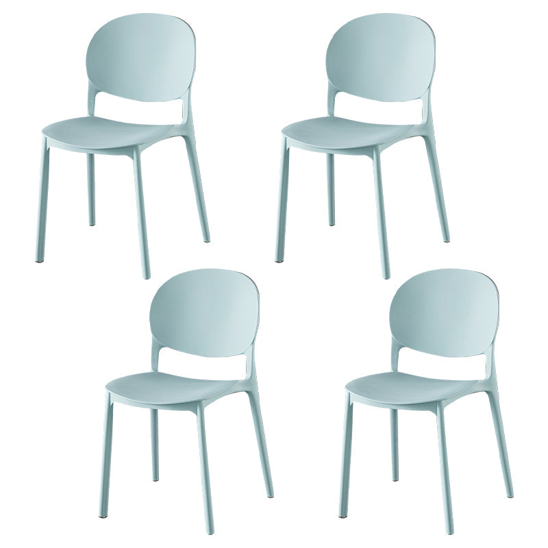Contemporary Plastic Dining Side Chair Matte Finish Open Back Dining Side Chair Peacock Blue 4 Piece Set Clearhalo ' kitchen&dining_furn' 'Dining Chairs' 'Dining Tables & Seating' 'dining_chair' 'furn' 'furn_dining_chair' 'Furniture' 'furniture_dining_chair' 'Kitchen & Dining Furniture' 'kitchen' 3876519