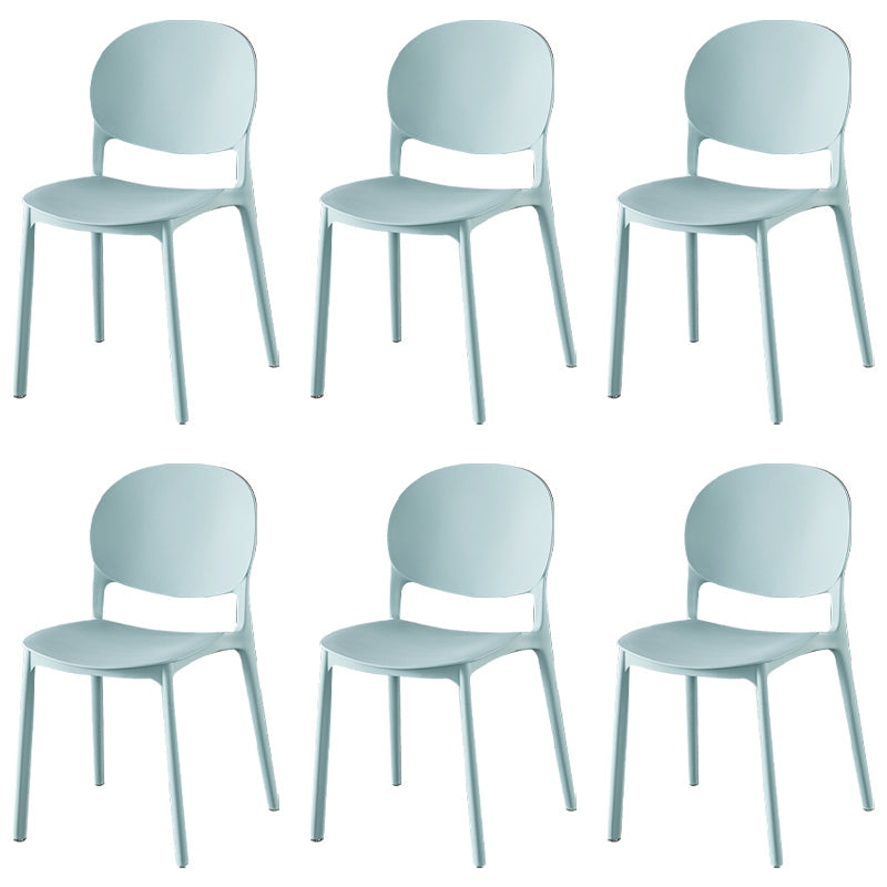 Contemporary Plastic Dining Side Chair Matte Finish Open Back Dining Side Chair Peacock Blue 6 Piece Set Clearhalo ' kitchen&dining_furn' 'Dining Chairs' 'Dining Tables & Seating' 'dining_chair' 'furn' 'furn_dining_chair' 'Furniture' 'furniture_dining_chair' 'Kitchen & Dining Furniture' 'kitchen' 3876520