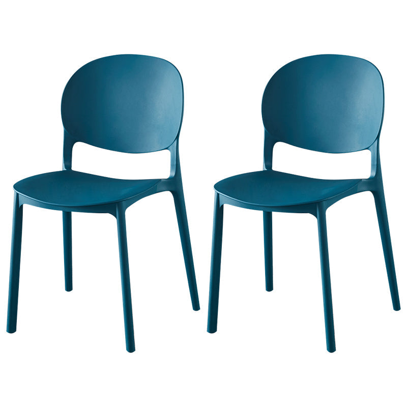 Contemporary Plastic Dining Side Chair Matte Finish Open Back Dining Side Chair Dark Blue 2 Piece Set Clearhalo ' kitchen&dining_furn' 'Dining Chairs' 'Dining Tables & Seating' 'dining_chair' 'furn' 'furn_dining_chair' 'Furniture' 'furniture_dining_chair' 'Kitchen & Dining Furniture' 'kitchen' 3876521