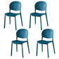 Contemporary Plastic Dining Side Chair Matte Finish Open Back Dining Side Chair Dark Blue 4 Piece Set Clearhalo ' kitchen&dining_furn' 'Dining Chairs' 'Dining Tables & Seating' 'dining_chair' 'furn' 'furn_dining_chair' 'Furniture' 'furniture_dining_chair' 'Kitchen & Dining Furniture' 'kitchen' 3876522