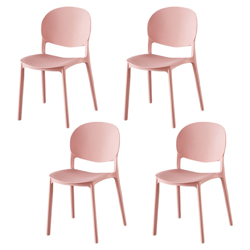 Contemporary Plastic Dining Side Chair Matte Finish Open Back Dining Side Chair Rose Bloom 4 Piece Set Clearhalo ' kitchen&dining_furn' 'Dining Chairs' 'Dining Tables & Seating' 'dining_chair' 'furn' 'furn_dining_chair' 'Furniture' 'furniture_dining_chair' 'Kitchen & Dining Furniture' 'kitchen' 3876525