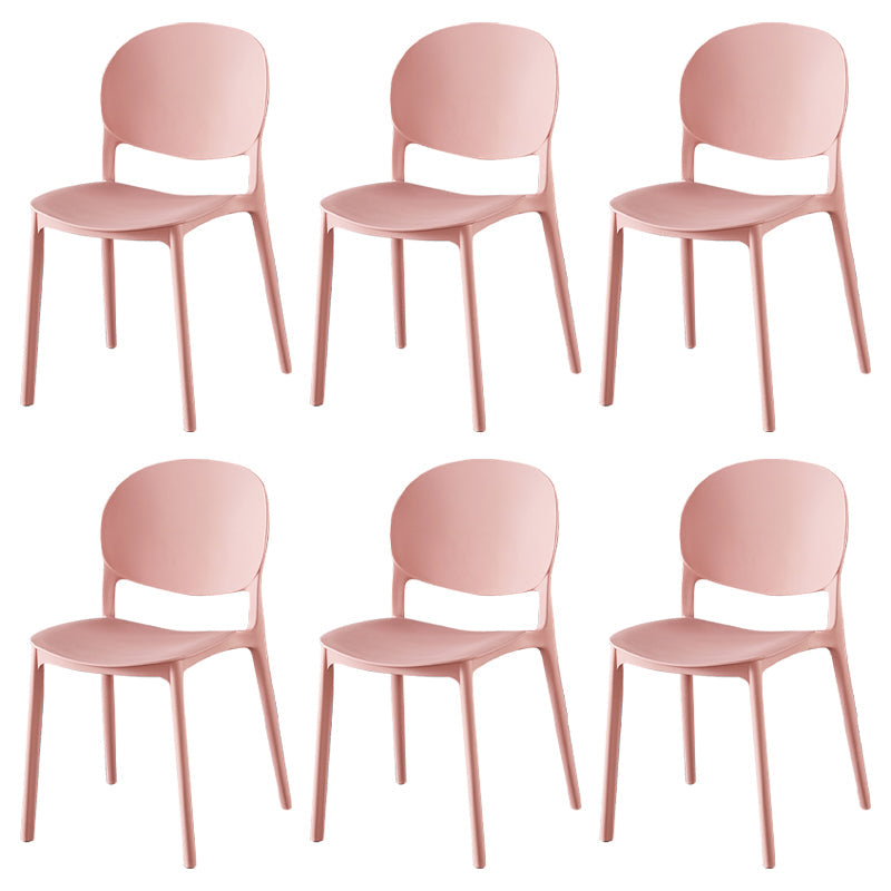 Contemporary Plastic Dining Side Chair Matte Finish Open Back Dining Side Chair Rose Bloom 6 Piece Set Clearhalo ' kitchen&dining_furn' 'Dining Chairs' 'Dining Tables & Seating' 'dining_chair' 'furn' 'furn_dining_chair' 'Furniture' 'furniture_dining_chair' 'Kitchen & Dining Furniture' 'kitchen' 3876526