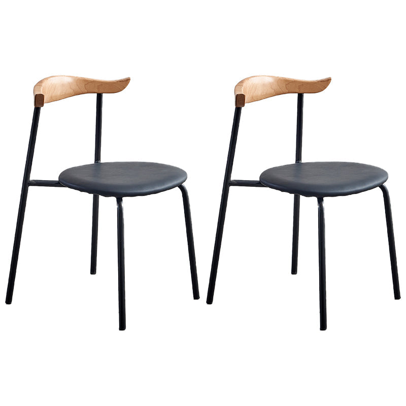 Contemporary Metal Dining Armless Chairs Open Back Dining Side Chair for Restaurant Black 2 Piece Set Clearhalo ' kitchen&dining_furn' 'Dining Chairs' 'Dining Tables & Seating' 'dining_chair' 'furn' 'furn_dining_chair' 'Furniture' 'furniture_dining_chair' 'Kitchen & Dining Furniture' 'kitchen' 3885186