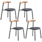 Contemporary Metal Dining Armless Chairs Open Back Dining Side Chair for Restaurant Black 4 Piece Set Clearhalo ' kitchen&dining_furn' 'Dining Chairs' 'Dining Tables & Seating' 'dining_chair' 'furn' 'furn_dining_chair' 'Furniture' 'furniture_dining_chair' 'Kitchen & Dining Furniture' 'kitchen' 3885187