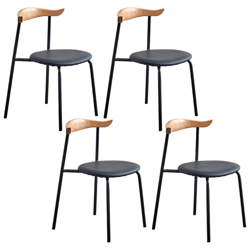 Contemporary Metal Dining Armless Chairs Open Back Dining Side Chair for Restaurant Black 4 Piece Set Clearhalo ' kitchen&dining_furn' 'Dining Chairs' 'Dining Tables & Seating' 'dining_chair' 'furn' 'furn_dining_chair' 'Furniture' 'furniture_dining_chair' 'Kitchen & Dining Furniture' 'kitchen' 3885187