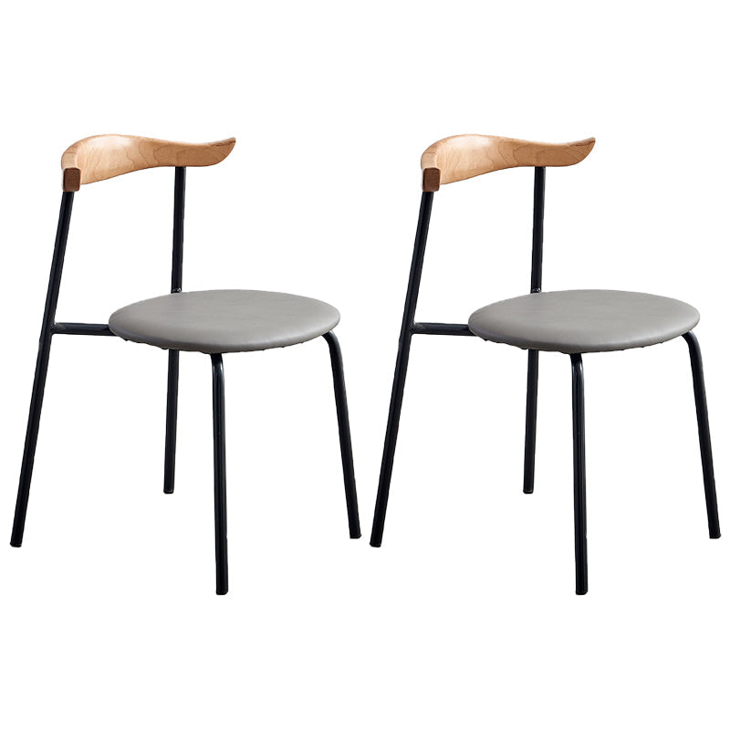 Contemporary Metal Dining Armless Chairs Open Back Dining Side Chair for Restaurant Grey 2 Piece Set Clearhalo ' kitchen&dining_furn' 'Dining Chairs' 'Dining Tables & Seating' 'dining_chair' 'furn' 'furn_dining_chair' 'Furniture' 'furniture_dining_chair' 'Kitchen & Dining Furniture' 'kitchen' 3885191