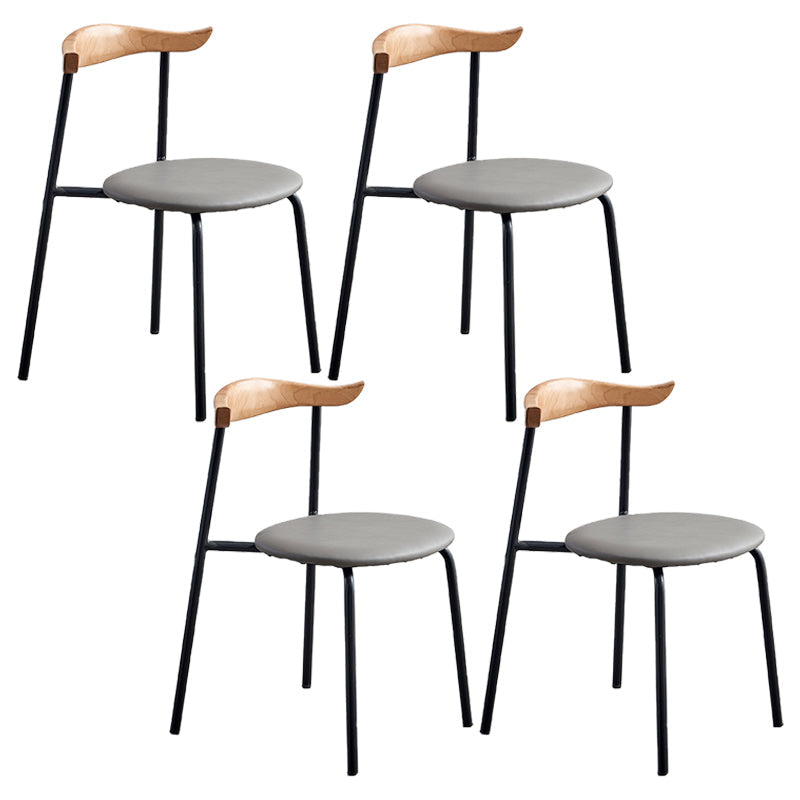 Contemporary Metal Dining Armless Chairs Open Back Dining Side Chair for Restaurant Grey 4 Piece Set Clearhalo ' kitchen&dining_furn' 'Dining Chairs' 'Dining Tables & Seating' 'dining_chair' 'furn' 'furn_dining_chair' 'Furniture' 'furniture_dining_chair' 'Kitchen & Dining Furniture' 'kitchen' 3885193