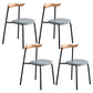 Contemporary Metal Dining Armless Chairs Open Back Dining Side Chair for Restaurant Dark Gray 4 Piece Set Clearhalo ' kitchen&dining_furn' 'Dining Chairs' 'Dining Tables & Seating' 'dining_chair' 'furn' 'furn_dining_chair' 'Furniture' 'furniture_dining_chair' 'Kitchen & Dining Furniture' 'kitchen' 3885199