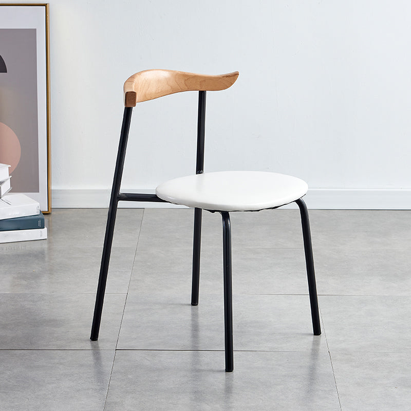 Contemporary Metal Dining Armless Chairs Open Back Dining Side Chair for Restaurant White 1 Piece Clearhalo ' kitchen&dining_furn' 'Dining Chairs' 'Dining Tables & Seating' 'dining_chair' 'furn' 'furn_dining_chair' 'Furniture' 'furniture_dining_chair' 'Kitchen & Dining Furniture' 'kitchen' 3885201