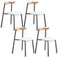 Contemporary Metal Dining Armless Chairs Open Back Dining Side Chair for Restaurant White 4 Piece Set Clearhalo ' kitchen&dining_furn' 'Dining Chairs' 'Dining Tables & Seating' 'dining_chair' 'furn' 'furn_dining_chair' 'Furniture' 'furniture_dining_chair' 'Kitchen & Dining Furniture' 'kitchen' 3885206