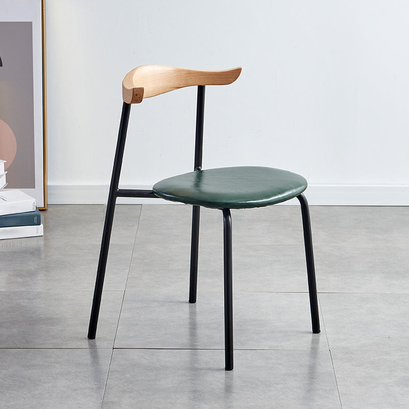 Contemporary Metal Dining Armless Chairs Open Back Dining Side Chair for Restaurant Green 1 Piece Clearhalo ' kitchen&dining_furn' 'Dining Chairs' 'Dining Tables & Seating' 'dining_chair' 'furn' 'furn_dining_chair' 'Furniture' 'furniture_dining_chair' 'Kitchen & Dining Furniture' 'kitchen' 3885207