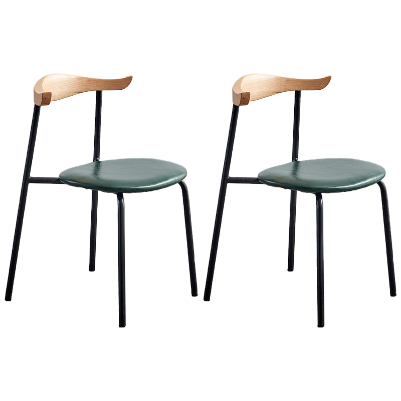 Contemporary Metal Dining Armless Chairs Open Back Dining Side Chair for Restaurant Green 2 Piece Set Clearhalo ' kitchen&dining_furn' 'Dining Chairs' 'Dining Tables & Seating' 'dining_chair' 'furn' 'furn_dining_chair' 'Furniture' 'furniture_dining_chair' 'Kitchen & Dining Furniture' 'kitchen' 3885208