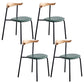 Contemporary Metal Dining Armless Chairs Open Back Dining Side Chair for Restaurant Green 4 Piece Set Clearhalo ' kitchen&dining_furn' 'Dining Chairs' 'Dining Tables & Seating' 'dining_chair' 'furn' 'furn_dining_chair' 'Furniture' 'furniture_dining_chair' 'Kitchen & Dining Furniture' 'kitchen' 3885209