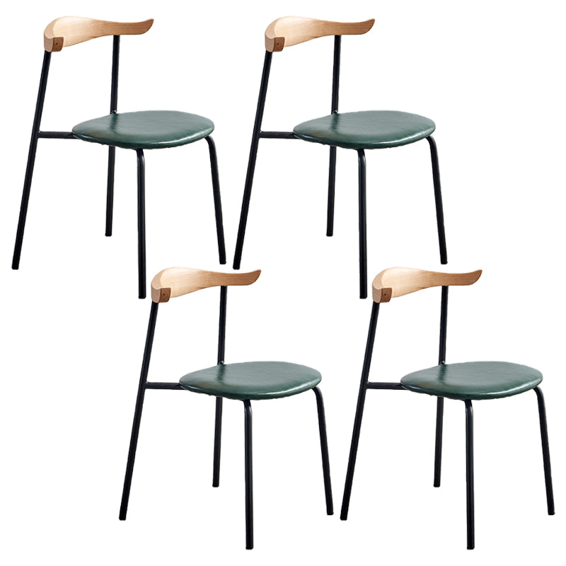 Contemporary Metal Dining Armless Chairs Open Back Dining Side Chair for Restaurant Green 4 Piece Set Clearhalo ' kitchen&dining_furn' 'Dining Chairs' 'Dining Tables & Seating' 'dining_chair' 'furn' 'furn_dining_chair' 'Furniture' 'furniture_dining_chair' 'Kitchen & Dining Furniture' 'kitchen' 3885209